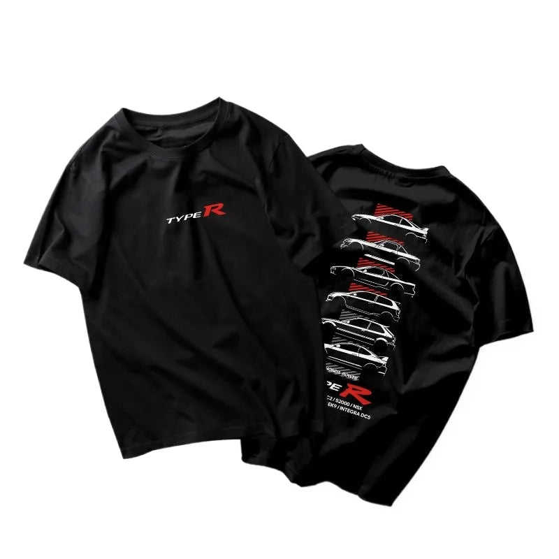 Men'S and Women'S T-Shirt JMD Culture Short Sleeve  Faith TYPER Modified Car NSX Civic DC2 Red Head Culture S2000 Fit