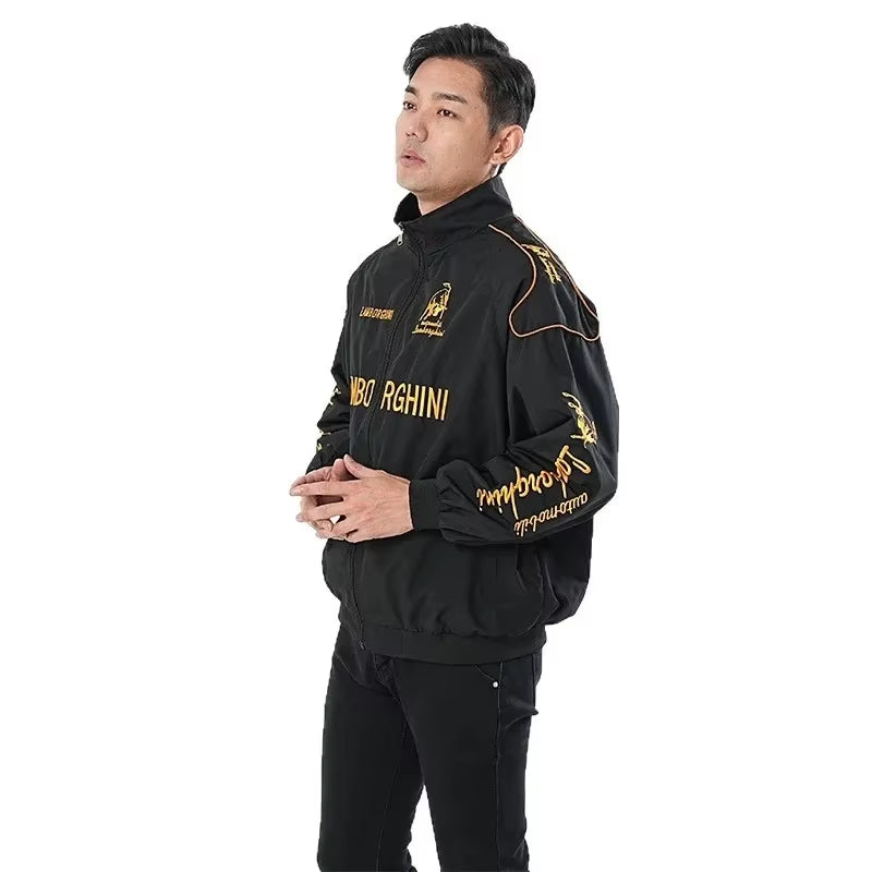 New Cross-Border F1 Lamborghini Embroidered Racing Jacket Motorcycle Riding Casual Long Sleeve Outerwear Men'S Sportswear